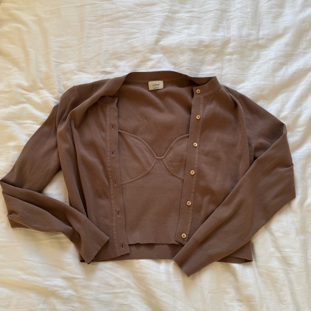 Aritzia Top Cardigan Set